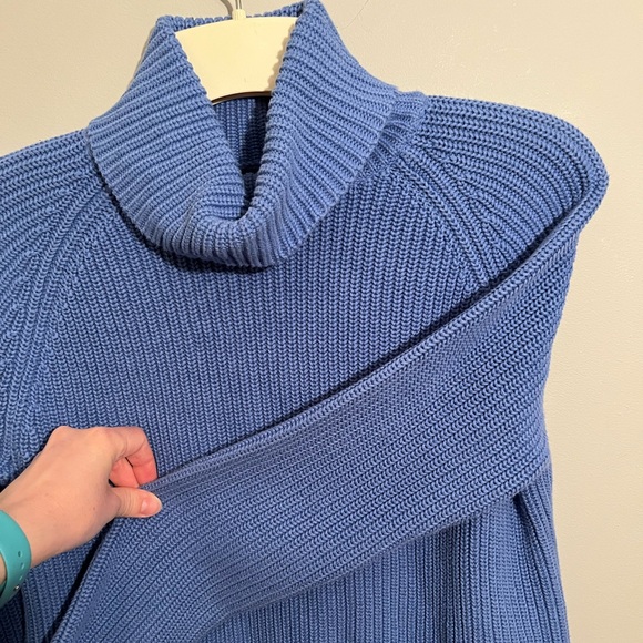 Set of 2 Sweaters- 100% Cotton Blue and Brown Turtleneck Sweaters - Picture 4 of 14